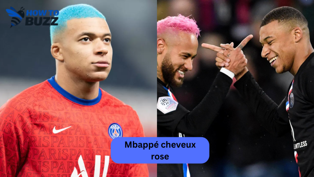 mbappe cheveux rose
