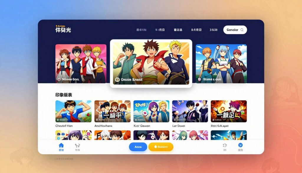 interface intuitive pour le streaming d'anime en ligne